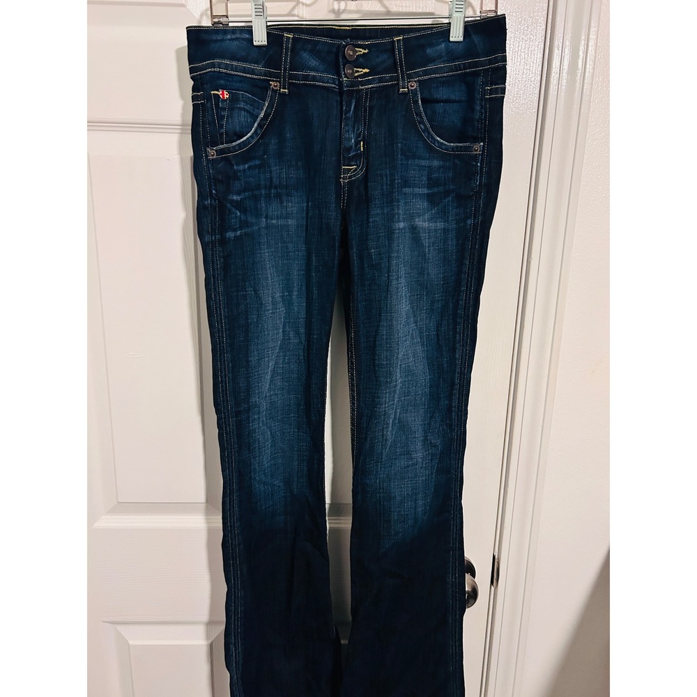 Hudson Bootcut Jeans Womens 28 Dark Wash Excellent Flap Pocket Stretch - Picture 1 of 8